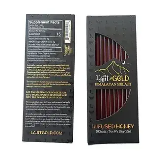 Lajit Shilajit Infused Honey Sticks (10 pack)